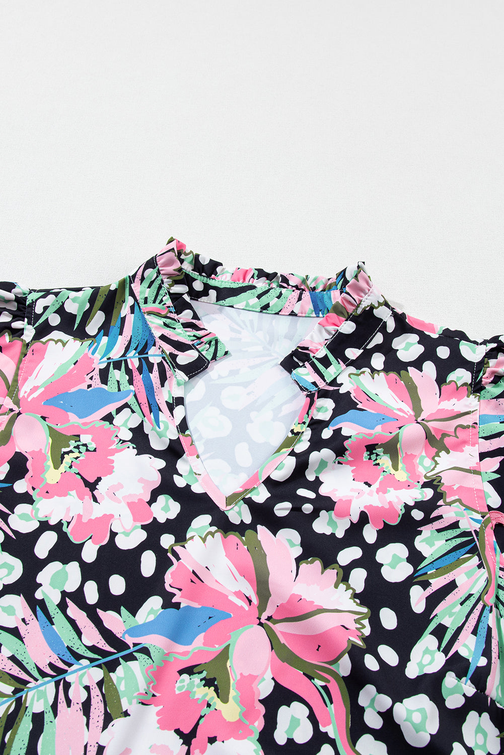 Blue Zone Planet | Pink Floral Ricrac Embellished Tiered Mini Dress Blue Zone Planet
