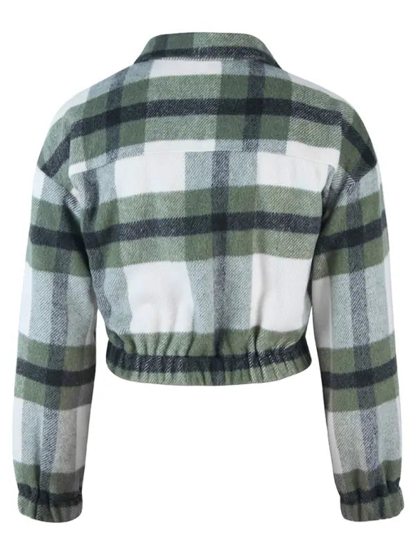 holiday Plaid Long Sleeve Jacket BLUE ZONE PLANET
