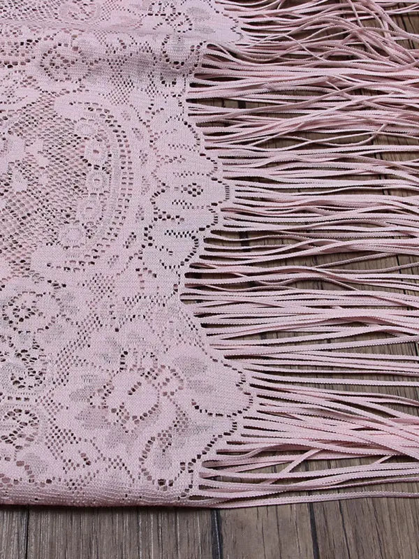 hollow beach lace fringed blouse skirt kakaclo