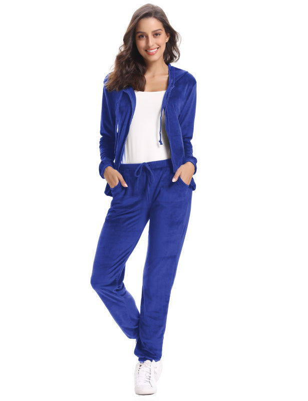 / Comfortable And Stylishwomen'S Velvet Suit BLUE ZONE PLANET