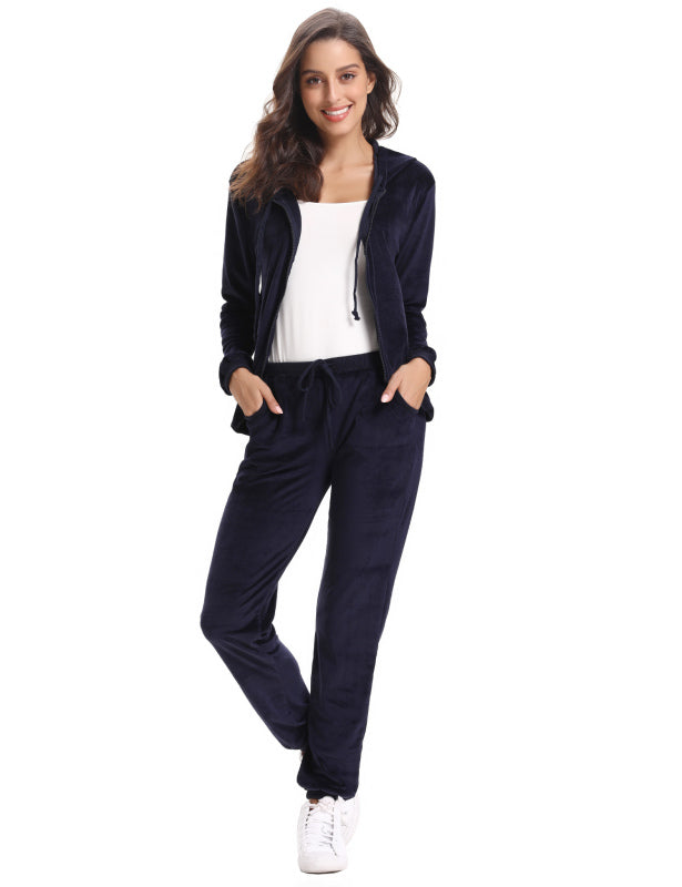 / Comfortable And Stylishwomen'S Velvet Suit BLUE ZONE PLANET