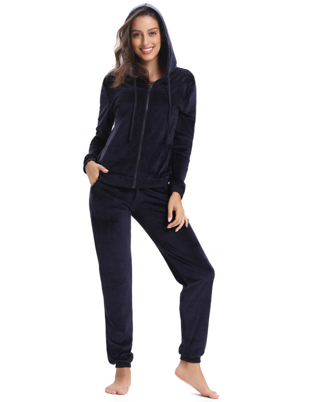 / Comfortable And Stylishwomen'S Velvet Suit BLUE ZONE PLANET