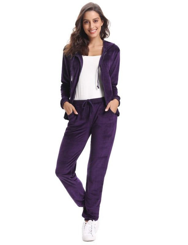 / Comfortable And Stylishwomen'S Velvet Suit BLUE ZONE PLANET