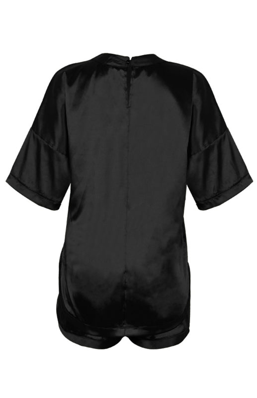 Blue Zone Planet | Round Neck Short-Sleeved Pajamas Set BLUE ZONE PLANET