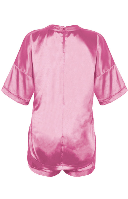 Blue Zone Planet | Round Neck Short-Sleeved Pajamas Set BLUE ZONE PLANET