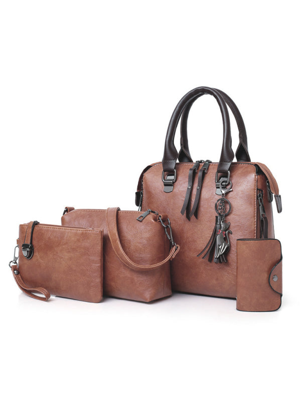 Fashion Messenger Bag Four-Piece Set Retro Mother-in-Chief Handbag BLUE ZONE PLANET