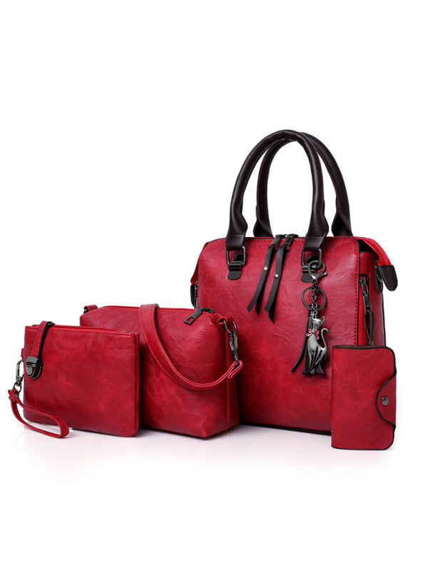 Fashion Messenger Bag Four-Piece Set Retro Mother-in-Chief Handbag BLUE ZONE PLANET