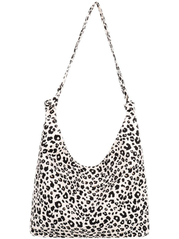 Blue Zone Planet | leopard print shoulder bag canvas shopping bag BLUE ZONE PLANET