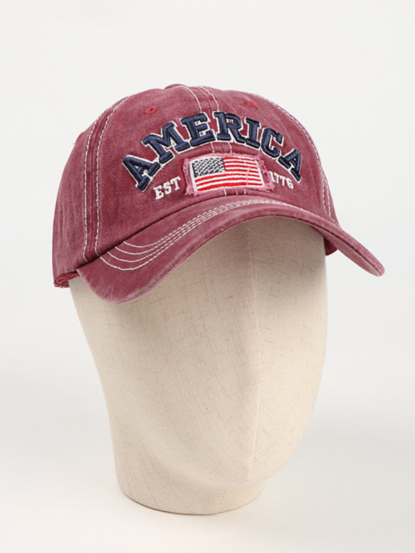 Denim embroidered vintage American flag baseball cap kakaclo