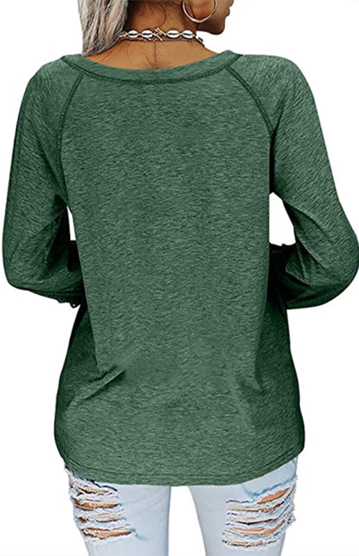Fashion V Neck Lace Top BLUE ZONE PLANET