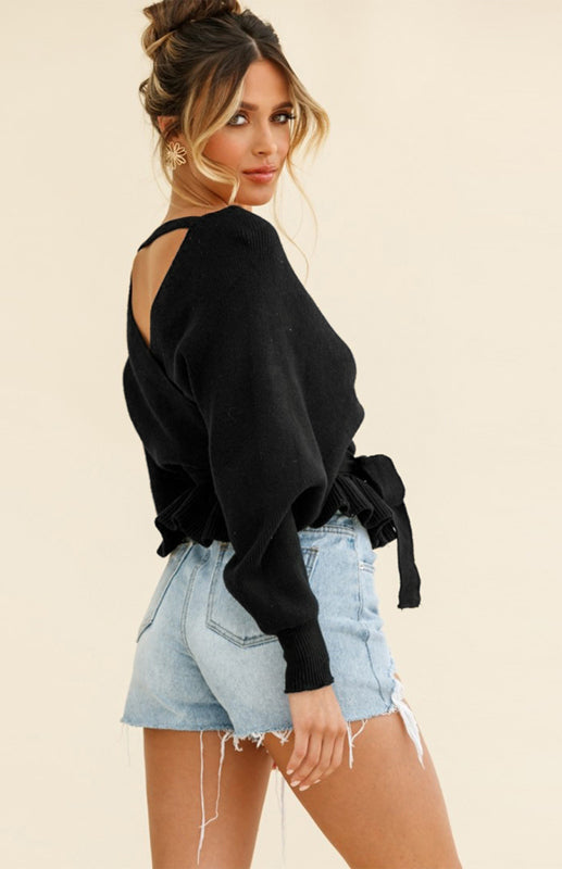 Blue Zone Planet | Mock Wrap Knit Sweater BLUE ZONE PLANET