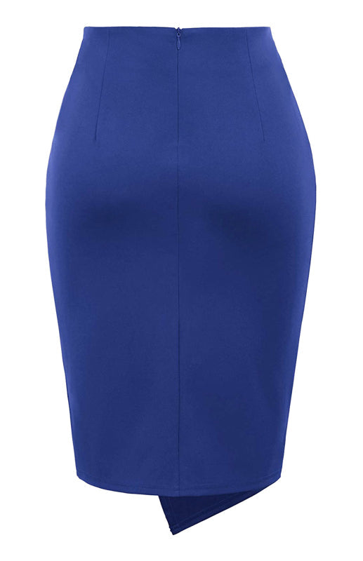Blue Zone Planet | Janet's Pleated Solid Color Bodycon Midi Skirt BLUE ZONE PLANET