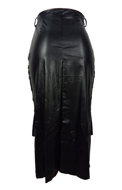 Ladies Casual Fashion Slit Mid Length Slim Skirt-[Adult]-[Female]-2022 Online Blue Zone Planet