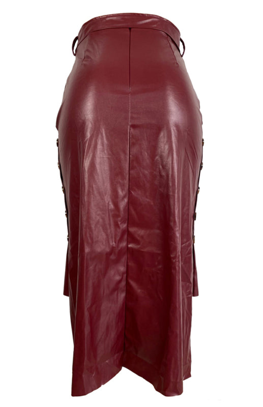 Ladies Casual Fashion Slit Mid Length Slim Skirt-[Adult]-[Female]-2022 Online Blue Zone Planet