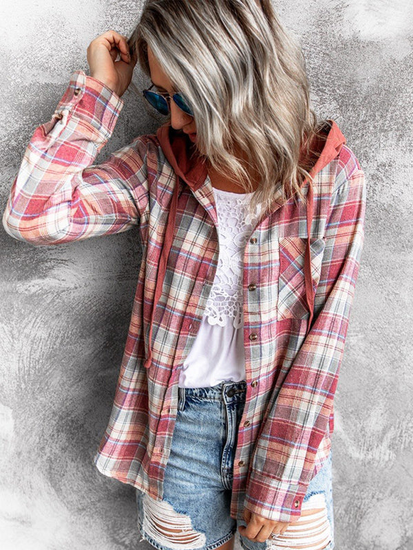 Blue Zone Planet | Women's Hoodie Button-Down Casual Shirt Jacket BLUE ZONE PLANET