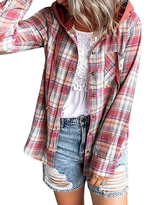 Blue Zone Planet | Women's Hoodie Button-Down Casual Shirt Jacket BLUE ZONE PLANET
