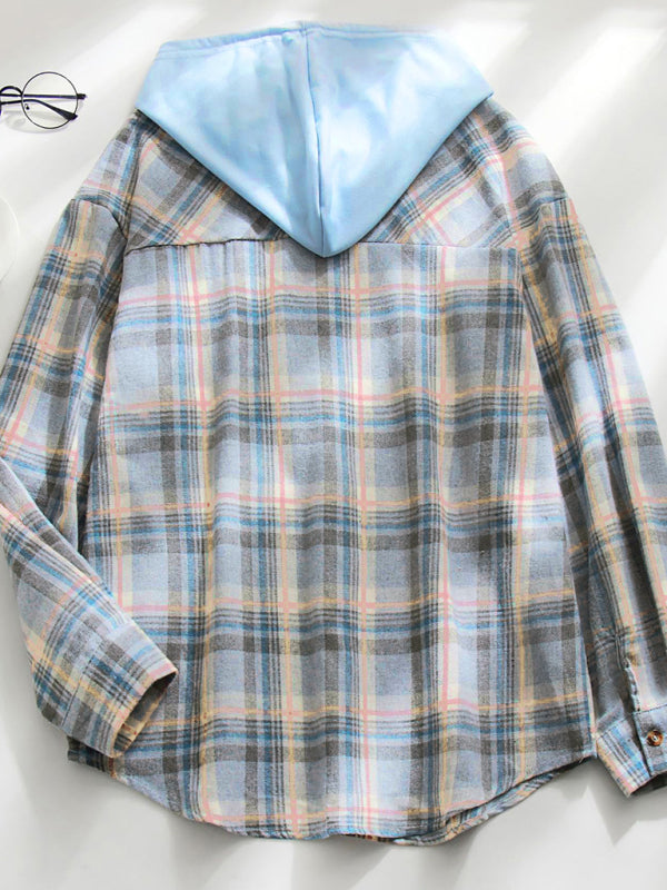 Blue Zone Planet | Women's Hoodie Button-Down Casual Shirt Jacket BLUE ZONE PLANET