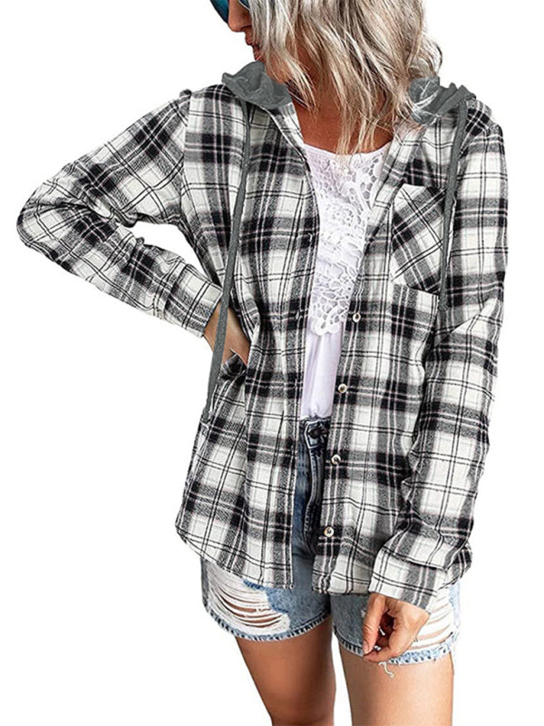 Blue Zone Planet | Women's Hoodie Button-Down Casual Shirt Jacket BLUE ZONE PLANET