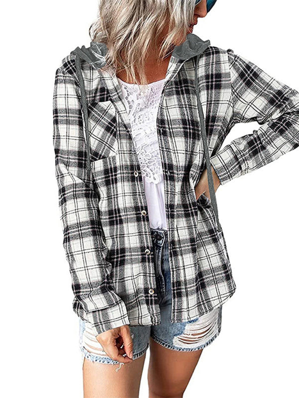 Blue Zone Planet | Women's Hoodie Button-Down Casual Shirt Jacket BLUE ZONE PLANET