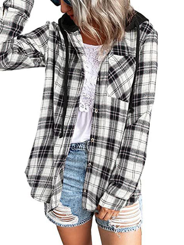Blue Zone Planet | Women's Hoodie Button-Down Casual Shirt Jacket BLUE ZONE PLANET