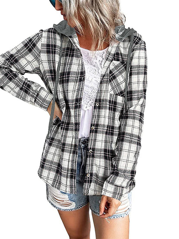 Blue Zone Planet | Women's Hoodie Button-Down Casual Shirt Jacket BLUE ZONE PLANET