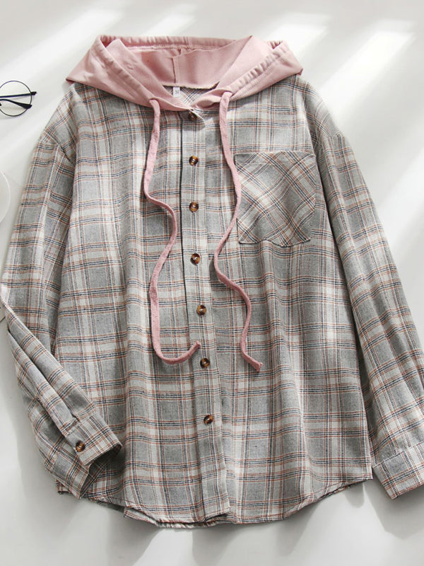Blue Zone Planet | Women's Hoodie Button-Down Casual Shirt Jacket BLUE ZONE PLANET