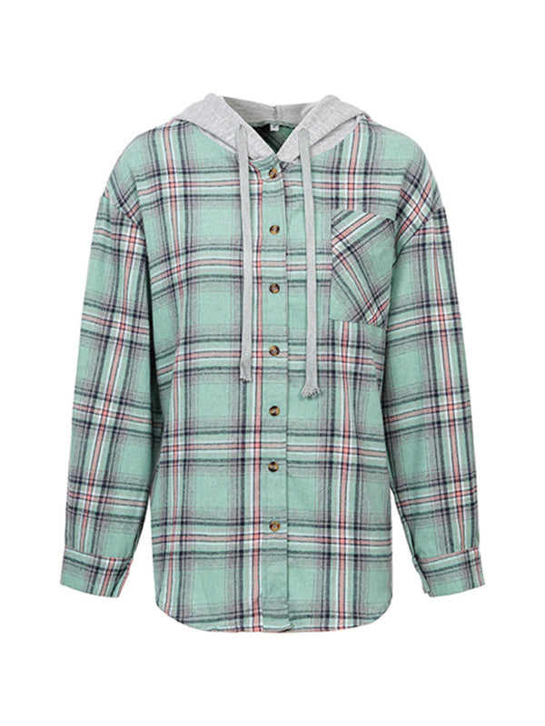 Blue Zone Planet | Women's Hoodie Button-Down Casual Shirt Jacket BLUE ZONE PLANET