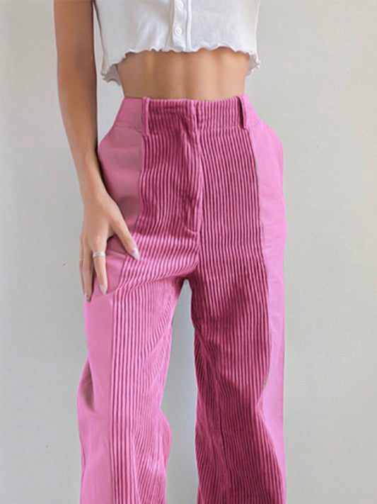 Blue Zone Planet |  Loose Solid Corduroy Pants BLUE ZONE PLANET