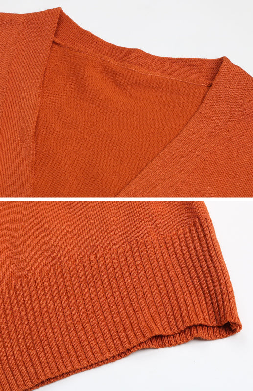 Blue Zone Planet | Contrast Stitching Sweater Cardigan BLUE ZONE PLANET