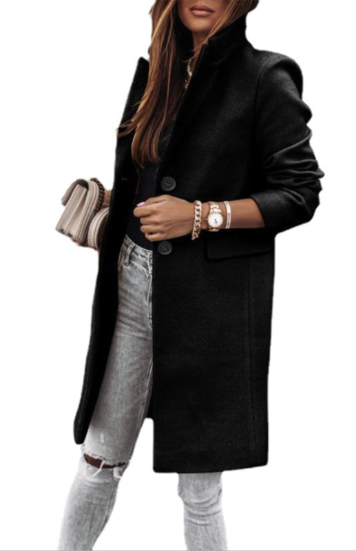 Blue Zone Planet | Autumn And Winter Leisure Long Sleeved Tweed Coat BLUE ZONE PLANET
