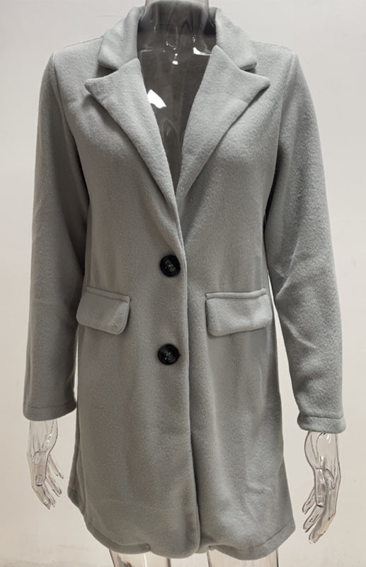 Blue Zone Planet | Autumn And Winter Leisure Long Sleeved Tweed Coat BLUE ZONE PLANET