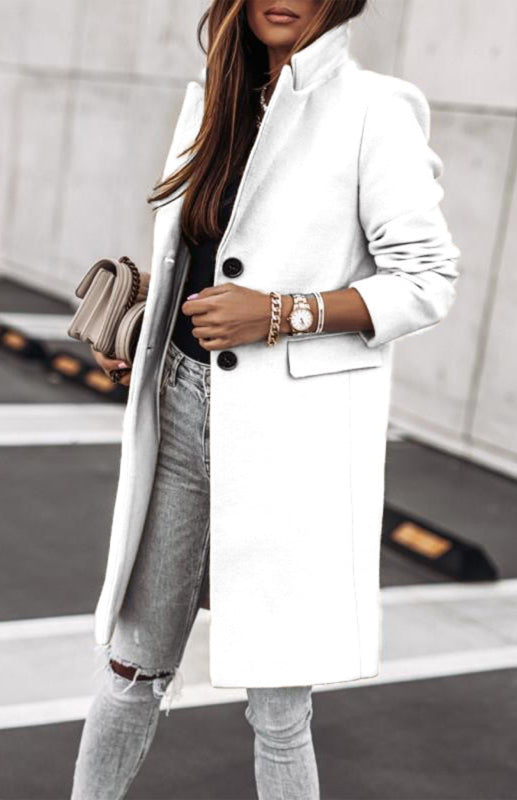 Blue Zone Planet | Autumn And Winter Leisure Long Sleeved Tweed Coat BLUE ZONE PLANET