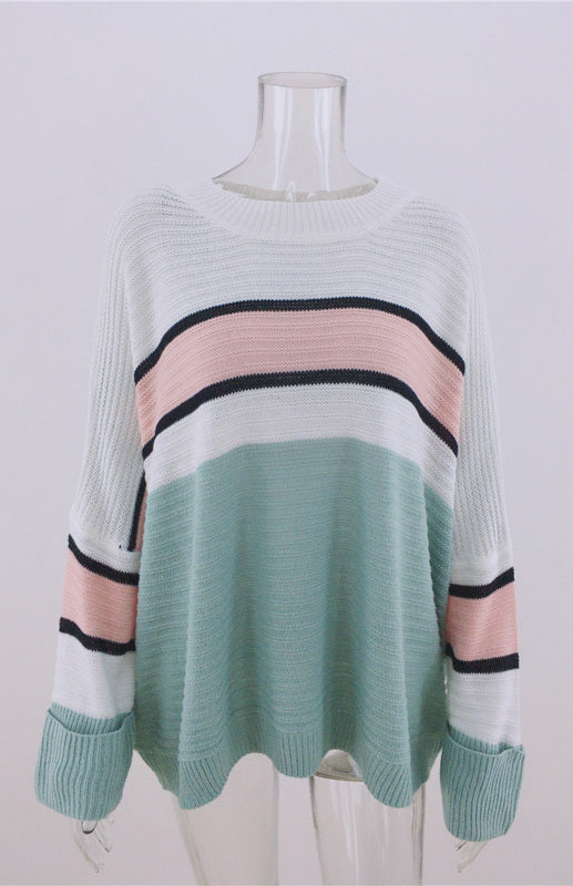 Blue Zone Planet | Ol Commuter Striped Pullover Sweater Women Knitwear Women Tops BLUE ZONE PLANET