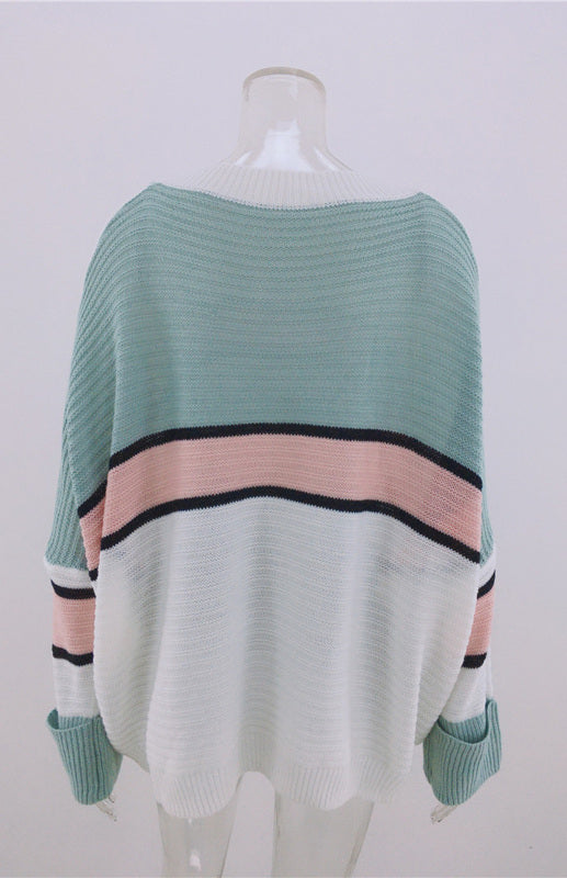 Blue Zone Planet | Ol Commuter Striped Pullover Sweater Women Knitwear Women Tops BLUE ZONE PLANET