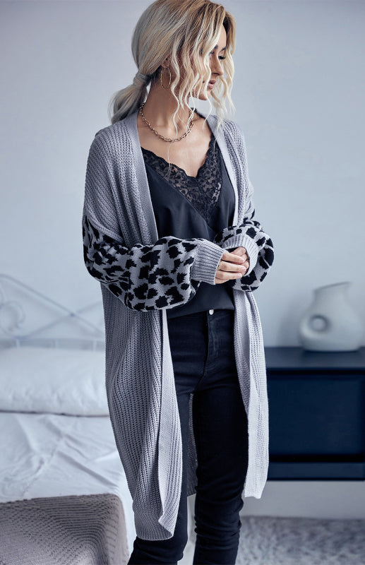 Blue Zone Planet | Knit Leopard Cardigan Sweater Jacket BLUE ZONE PLANET
