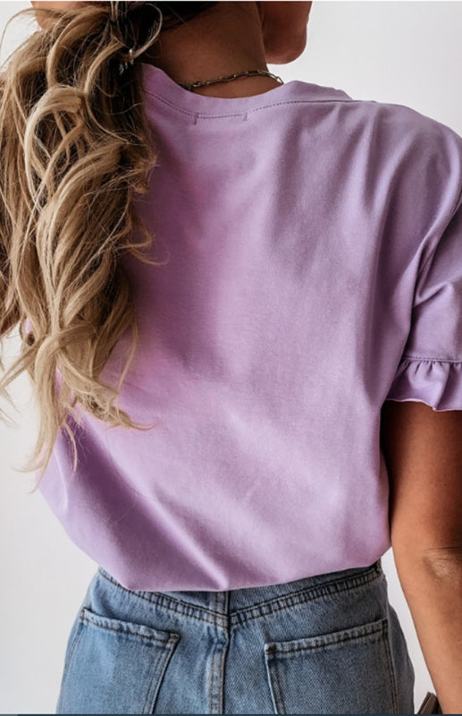 Blue Zone Planet |  Solid Short Sleeve Crew Neck T-Shirt Top BLUE ZONE PLANET