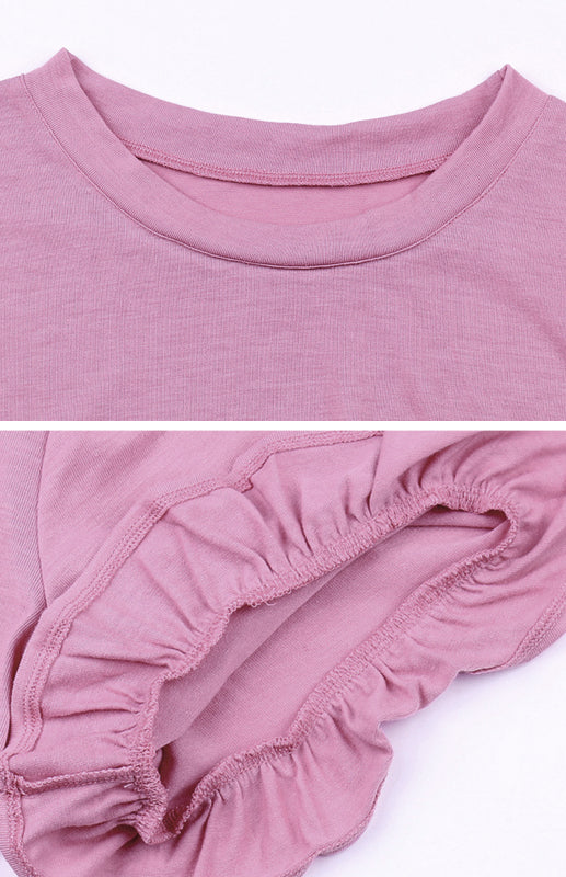 Blue Zone Planet |  Solid Short Sleeve Crew Neck T-Shirt Top BLUE ZONE PLANET