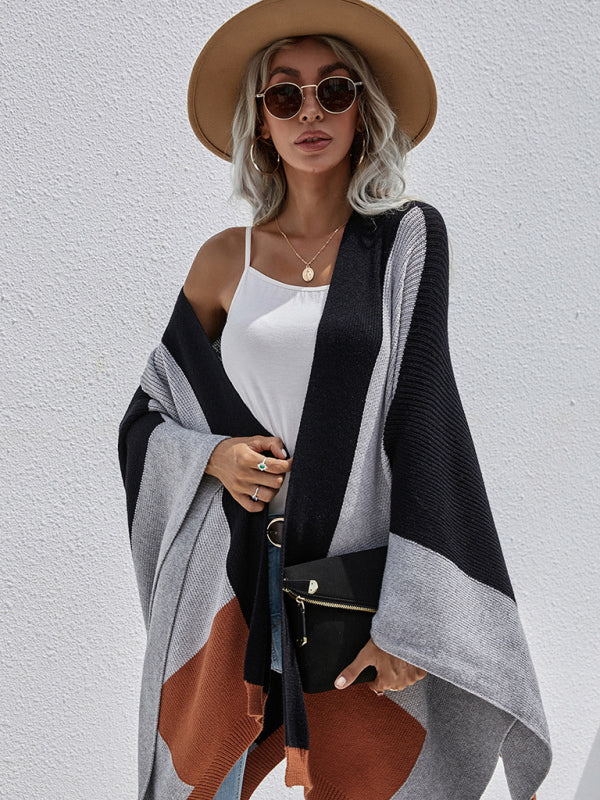 Blue Zone Planet | Kiera's Plaid Oversized Loose Knit Cardigan BLUE ZONE PLANET