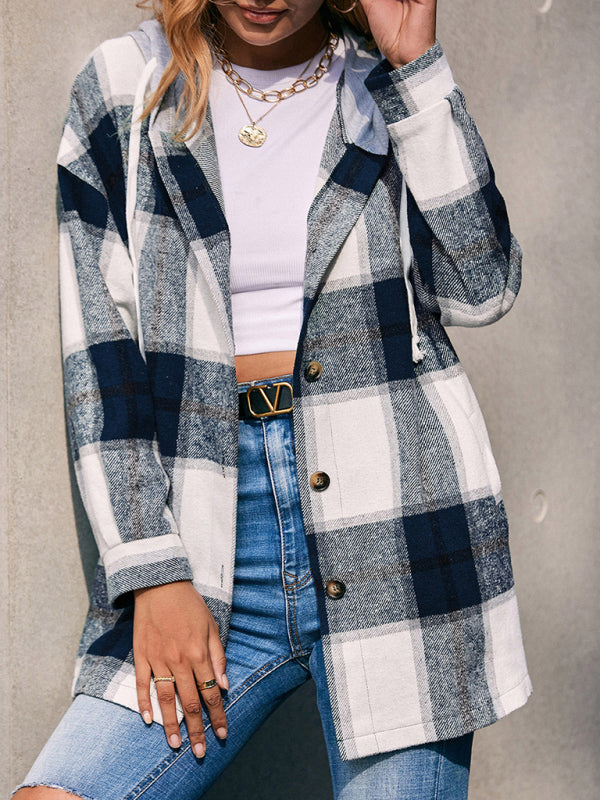 Blue Zone Planet | Hooded Loose Shirt Jacket BLUE ZONE PLANET