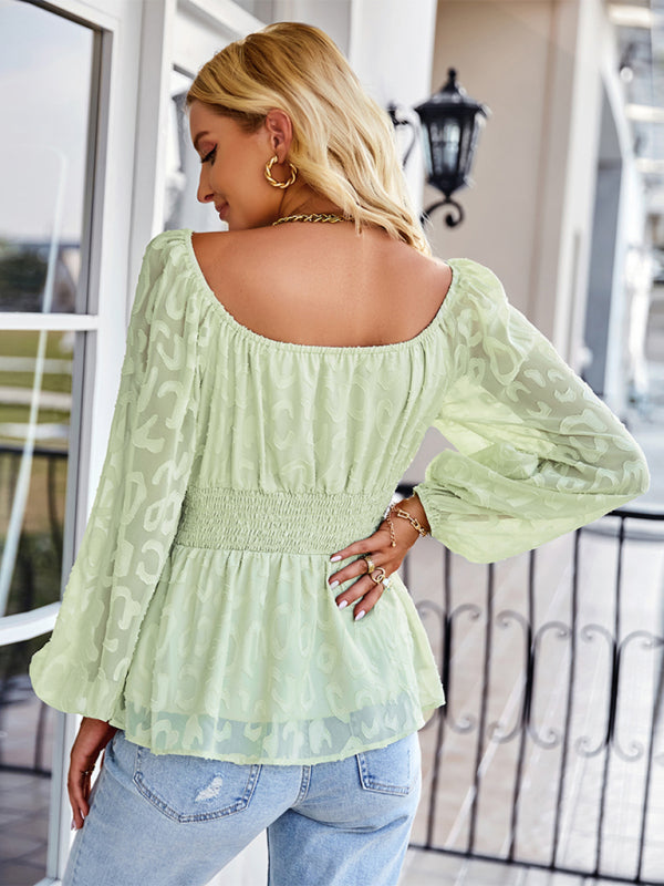 Blue Zone Planet | French square neck four seasons long top BLUE ZONE PLANET