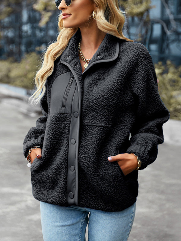 Women's Zipper Long -Sleeved Wild Leisure Jacket kakaclo