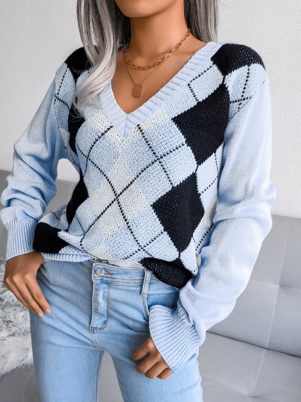 Blue Zone Planet | diamond leisure long sleeve sweater BLUE ZONE PLANET
