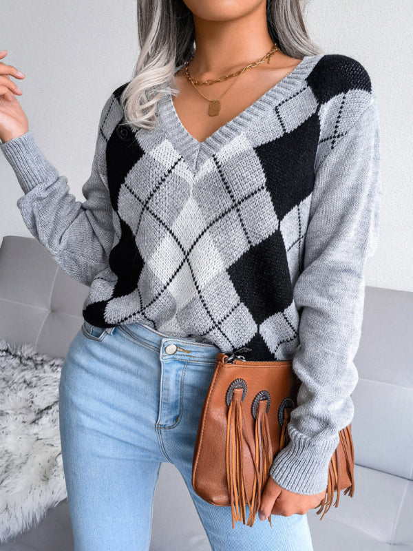 Blue Zone Planet | diamond leisure long sleeve sweater BLUE ZONE PLANET