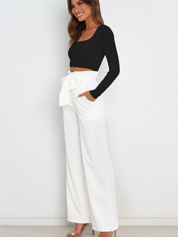 Blue Zone Planet | trousers versatile wide leg trousers with belt BLUE ZONE PLANET