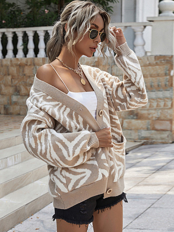 Blue Zone Planet | Loose Knit Sweater Cardigan BLUE ZONE PLANET