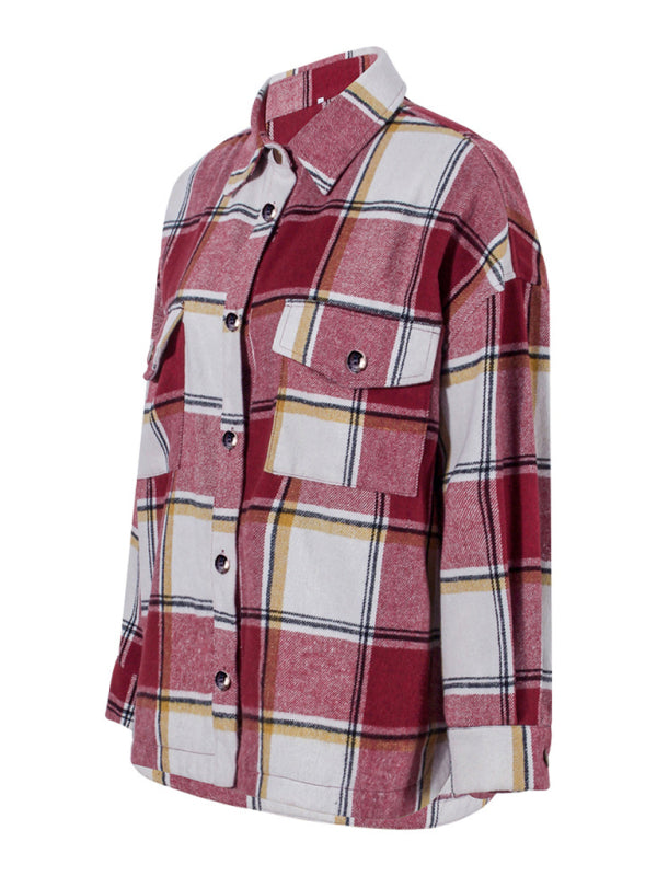Blue Zone Planet | Check Print Long Sleeve Jacket BLUE ZONE PLANET