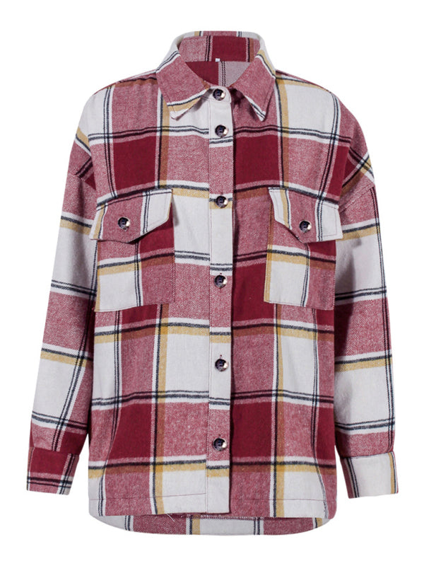Blue Zone Planet | Check Print Long Sleeve Jacket BLUE ZONE PLANET