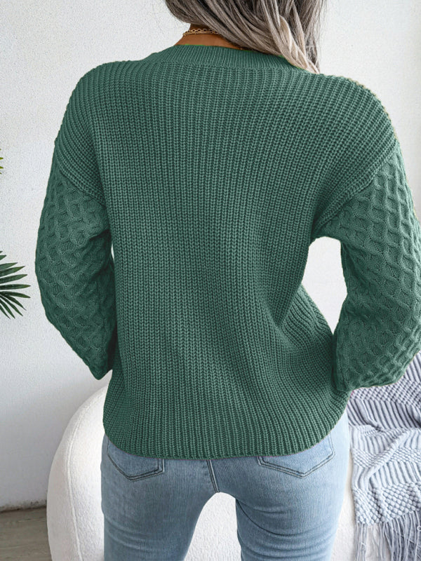 Blue Zone Planet | leisure lantern long sleeve knitted sweater BLUE ZONE PLANET