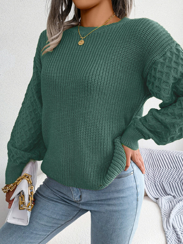 Blue Zone Planet | leisure lantern long sleeve knitted sweater BLUE ZONE PLANET