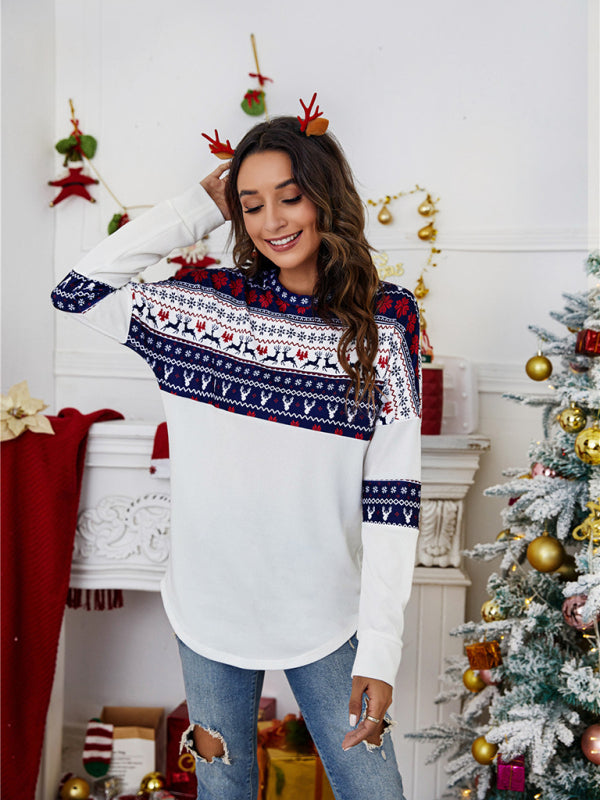 Blue Zone Planet |  Christmas knitted long-sleeved tops BLUE ZONE PLANET
